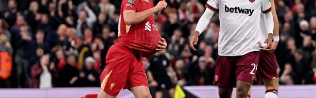  萨拉赫戴帽红军大胜西汉姆联  